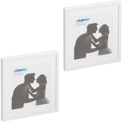 HELLOSHOP26 Lote De 2 Marcos De Fotos Cuadrados Decorativos 41 X 41 X 2,5 Cm Para Colocar O Colgar De Plástico Blanco 130013223 HELLOSHOP26 Lote De 2 Marcos De Fotos Cuadrados Decorativos 41 X 41 X 2,5 Cm Para Colocar O Colgar De Plástico Blanco 130013223