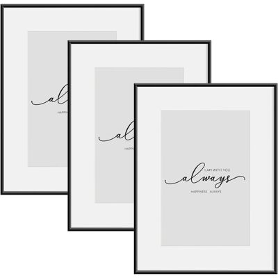 Marco De Fotos De Pared 3x 30x40 Cm, Marco, Frontal De Plexiglás Transparente, Para Tarjetas, Sin Patas De Apoyo, Negro - Woltu Marco De Fotos De Pared 3x 30x40 Cm, Marco, Frontal De Plexiglás Transparente, Para Tarjetas, Sin Patas De Apoyo, Negro - Woltu