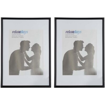 HELLOSHOP26 Lote De 2 Marcos De Fotos Decorativos Sencillos Dimensiones 30 X 20 Cm Para Fotos De Plástico Negro 130009624 HELLOSHOP26 Lote De 2 Marcos De Fotos Decorativos Sencillos Dimensiones 30 X 20 Cm Para Fotos De Plástico Negro 130009624