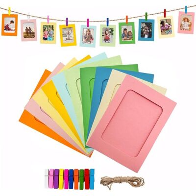 OEM Guirnalda De Fotos Con Pinzas - Soporte Para Fotos Photo Line - Decoración De Pared Para Fiestas - 10 Colores De Papel - Marcos De 10x15 Cm OEM Guirnalda De Fotos Con Pinzas - Soporte Para Fotos Photo Line - Decoración De Pared Para Fiestas - 10 Colores De Papel - Marcos De 10x15 Cm