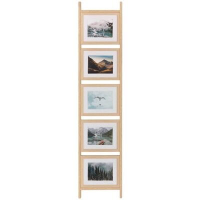 Collage De 5 Fotos En Escalera, De Madera Natural, De Scott - Atmosphera Créateur D'Intérieur Collage De 5 Fotos En Escalera, De Madera Natural, De Scott - Atmosphera Créateur D'Intérieur