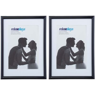 HELLOSHOP26 Set De 2 Marcos De Fotos Decorativos Diseño Atemporal 19 X 14 X 2 Cm De Plástico Negro 130009630 HELLOSHOP26 Set De 2 Marcos De Fotos Decorativos Diseño Atemporal 19 X 14 X 2 Cm De Plástico Negro 130009630