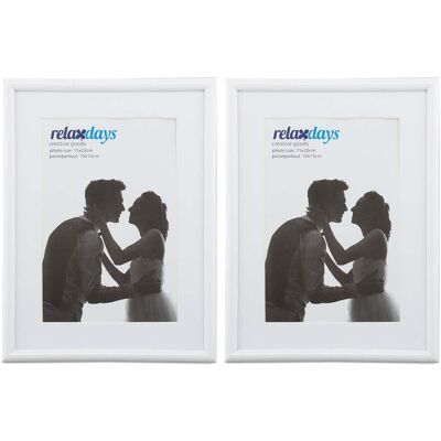 HELLOSHOP26 Lote De 2 Marcos De Fotos Decorativos 21 X 16 X 2 Cm Con Fijación De Pared Diseño Atemporal De Plástico Negro 130009635 HELLOSHOP26 Lote De 2 Marcos De Fotos Decorativos 21 X 16 X 2 Cm Con Fijación De Pared Diseño Atemporal De Plástico Negro 130009635