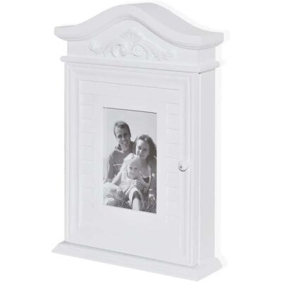 HELLOSHOP26 Armario Para Llaves Con Marco De Fotos Baño Cocina 22,5 X 6,5 X 34,5 Cm De Mdf Blanco 020046247 HELLOSHOP26 Armario Para Llaves Con Marco De Fotos Baño Cocina 22,5 X 6,5 X 34,5 Cm De Mdf Blanco 020046247
