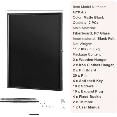 OEM Marco Expositor Para Camisetas Y Tarjetas Deportivas, Acabado Negro Mate, Protección Uv, 590x790x40 Mm - 2 Unidades OEM Marco Expositor Para Camisetas Y Tarjetas Deportivas, Acabado Negro Mate, Protección Uv, 590x790x40 Mm - 2 Unidades