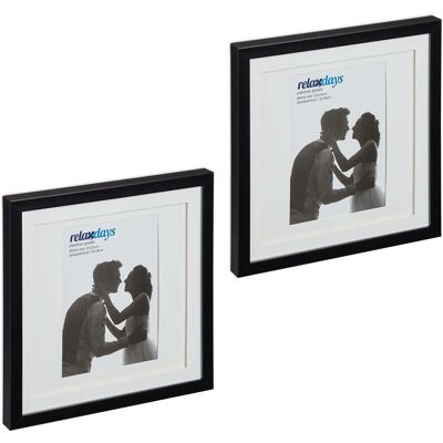 HELLOSHOP26 Lote De 2 Marcos De Fotos Cuadrados De Diseño Moderno 27 X 27 X 2,5 Cm De Plástico Negro 130013210 HELLOSHOP26 Lote De 2 Marcos De Fotos Cuadrados De Diseño Moderno 27 X 27 X 2,5 Cm De Plástico Negro 130013210