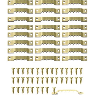 OEM Ganchos Dentados Para Marcos De Fotos - Decoración De Pared - Tornillos Incluidos - 4 Cm De Largo - Dorado OEM Ganchos Dentados Para Marcos De Fotos - Decoración De Pared - Tornillos Incluidos - 4 Cm De Largo - Dorado