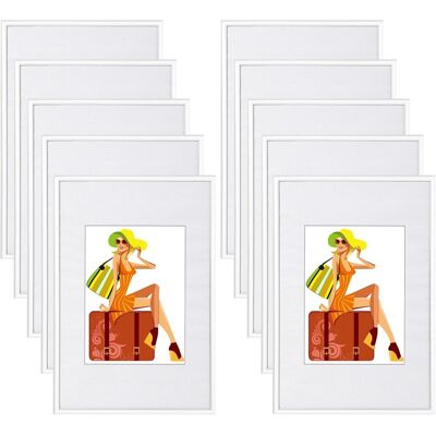 10pz Marco De Fotos De Pared 13x18 Cm, Blanco - Woltu 10pz Marco De Fotos De Pared 13x18 Cm, Blanco - Woltu