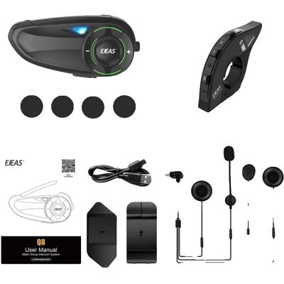 OEM Auriculares, Intercomunicador Para 6 Personas, Diseño Impermeable, Q8 1 Unidad (añadir 1 Unidad Euc) OEM Auriculares, Intercomunicador Para 6 Personas, Diseño Impermeable, Q8 1 Unidad (añadir 1 Unidad Euc)
