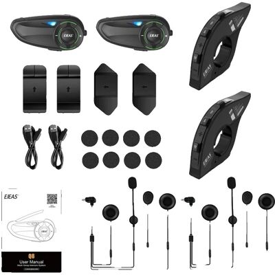 OEM Auriculares, Intercomunicador Para 6 Personas, Diseño Impermeable, Q8 2 Piezas, Añadir 2 Piezas Euc OEM Auriculares, Intercomunicador Para 6 Personas, Diseño Impermeable, Q8 2 Piezas, Añadir 2 Piezas Euc