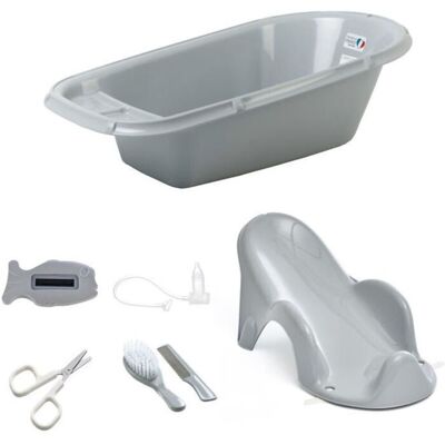 Thermobaby - Bañera Para Bebé + Reposacabezas De Baño + Termómetro + Cepillo Y Peine + Tijeras + Aspirador Nasal Thermobaby - Bañera Para Bebé + Reposacabezas De Baño + Termómetro + Cepillo Y Peine + Tijeras + Aspirador Nasal