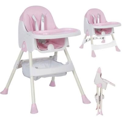 OEM K Ikido Silla Alta Para Bebé, Silla Para Comidas De Bebé, Evolutiva, Plegable Y Ajustable, De 6 Meses A 3 Años (15kg) - Rosa OEM K Ikido Silla Alta Para Bebé, Silla Para Comidas De Bebé, Evolutiva, Plegable Y Ajustable, De 6 Meses A 3 Años (15kg) - Rosa