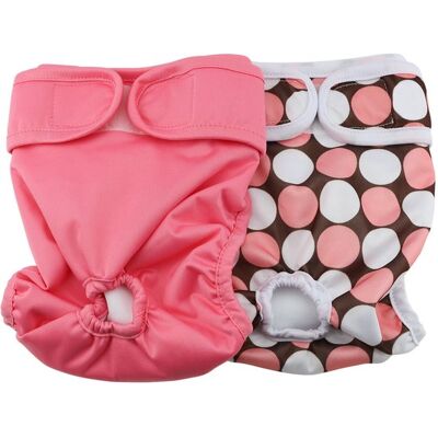 OEM Pañales Lavables Para Perras - A Prueba De Fugas - Reutilizables - Con Broches Ajustables - 2 Unidades - Talla S - Modelo A OEM Pañales Lavables Para Perras - A Prueba De Fugas - Reutilizables - Con Broches Ajustables - 2 Unidades - Talla S - Modelo A