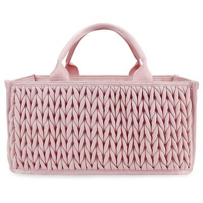 OEM Cesta Para Pañales De Bebé De Poliéster Trenzado Repujado En Color Rosa Suave, 36 × 23 × 17 Cm OEM Cesta Para Pañales De Bebé De Poliéster Trenzado Repujado En Color Rosa Suave, 36 × 23 × 17 Cm