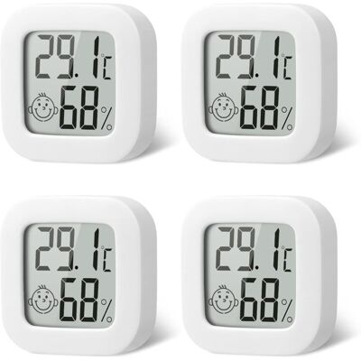 OEM Paquete De 4 Mini Termómetros Higrómetros De Interior De Alta Precisión Con Icono De Aire, Ideales Para La Cocina, La Habitación Del Bebé, El Invernadero, El Almacén Y La Oficina. - Crezuo OEM Paquete De 4 Mini Termómetros Higrómetros De Interior De Alta Precisión Con Icono De Aire, Ideales Para La Cocina, La Habitación Del Bebé, El Invernadero, El Almacén Y La Oficina. - Crezuo