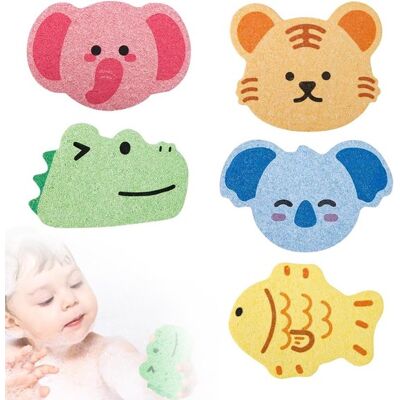 OEM Juego De 5 Esponjas De Baño Para Bebé, Esponja De Baño Suave, Estampado De Dibujos Animados OEM Juego De 5 Esponjas De Baño Para Bebé, Esponja De Baño Suave, Estampado De Dibujos Animados