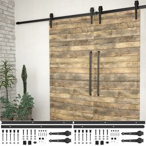 Vidaxl - Kit De Herrajes De Puertas Correderas Acero Negro 2 Uds 200 Cm Vidaxl - Kit De Herrajes De Puertas Correderas Acero Negro 2 Uds 200 Cm