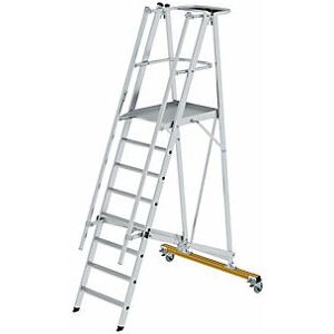 Escalera MUNK de Plataforma Móvil - 8 Peldaños, Barandillas en 3 lados Escalera MUNK de Plataforma Móvil - 8 Peldaños, Barandillas en 3 lados