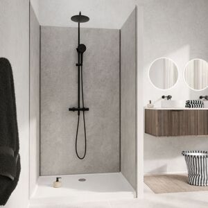 AURLANE Pack 3 Paneles Murales Piedra Light Grey 90+120+90 Y Perfiles Cromados AURLANE Pack 3 Paneles Murales Piedra Light Grey 90+120+90 Y Perfiles Cromados