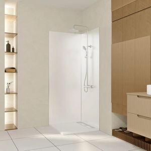 AURLANE Pack De 2 Paneles Murales De Aluminio Blanco 80x210 Cm + Perfiles Cromos AURLANE Pack De 2 Paneles Murales De Aluminio Blanco 80x210 Cm + Perfiles Cromos