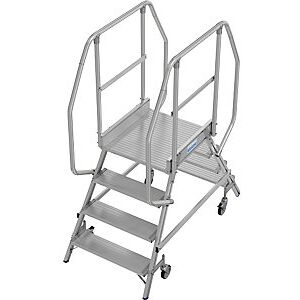 Escalera de aluminio KRAUSE con acceso por ambos lados - 2x4 peldaños Escalera de aluminio KRAUSE con acceso por ambos lados - 2x4 peldaños