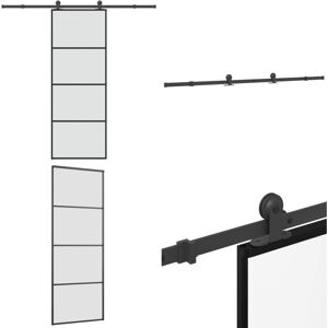 VIDAXL Puerta Corredera Con Set Herrajes Vidrio Esg Aluminio 76x205 Cm - Vidrio Esg - Aluminio VIDAXL Puerta Corredera Con Set Herrajes Vidrio Esg Aluminio 76x205 Cm - Vidrio Esg - Aluminio