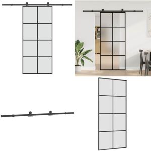 VIDAXL Puerta Corredera Con Set Herrajes Vidrio Esg Aluminio 90x205 Cm - Vidrio Templado - Aluminio VIDAXL Puerta Corredera Con Set Herrajes Vidrio Esg Aluminio 90x205 Cm - Vidrio Templado - Aluminio