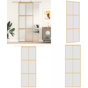 VIDAXL Puerta Corredera Dorada Vidrio Esg Esmerilado Aluminio 76x205cm - Puerta Corredera De Vidrio - Puerta Corredera De Aluminio VIDAXL Puerta Corredera Dorada Vidrio Esg Esmerilado Aluminio 76x205cm - Puerta Corredera De Vidrio - Puerta Corredera De Aluminio
