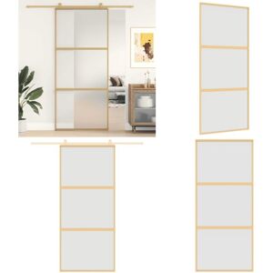 VIDAXL Puerta Corredera Dorada Vidrio Esg Esmerilado Aluminio 90x205cm - Puerta Corredera De Vidrio - Puerta Corredera Aluminio VIDAXL Puerta Corredera Dorada Vidrio Esg Esmerilado Aluminio 90x205cm - Puerta Corredera De Vidrio - Puerta Corredera Aluminio