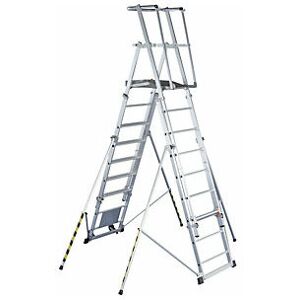 Zarges - Escalera Telescópica De Plataforma De Aluminio 12 Peldaños Zarges - Escalera Telescópica De Plataforma De Aluminio 12 Peldaños