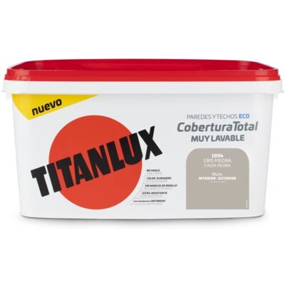 Titanlux Cobertura Total Pintura Para Paredes Gris Piedra 4l Titanlux Cobertura Total Pintura Para Paredes Gris Piedra 4l