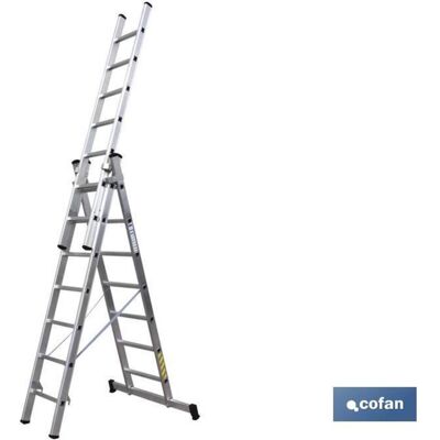 Cofan Escalera Aluminio Triple 7 Peldaños 2,00 + 2,00 + 2,00 M Cofan Escalera Aluminio Triple 7 Peldaños 2,00 + 2,00 + 2,00 M