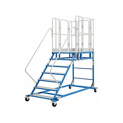 EUROKRAFTPRO Escalera De Plataforma Xxl Con Piezas Insertadas De Aluminio EUROKRAFTPRO Escalera De Plataforma Xxl Con Piezas Insertadas De Aluminio