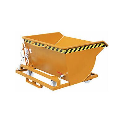 Contenedor de residuos Eurokraft pro - 0,5 m³, Naranja y Amarillo, Inclinable Contenedor de residuos Eurokraft pro - 0,5 m³, Naranja y Amarillo, Inclinable