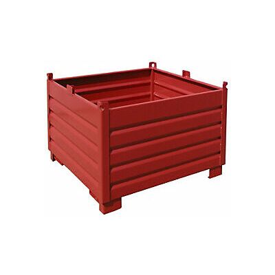 Eurokraft pro Recipiente colector - 1.0 m³, Acero, Rojo, Apilable Eurokraft pro Recipiente colector - 1.0 m³, Acero, Rojo, Apilable