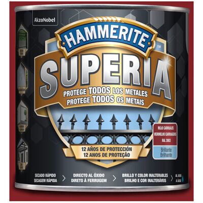 Hammerite Superia Esmalte Antioxidante Al Agua Brillante Rojo Carruajes 2,5 L Hammerite Superia Esmalte Antioxidante Al Agua Brillante Rojo Carruajes 2,5 L