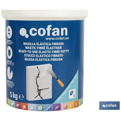COFAN Masilla Elástica Fibrada Para Exterior 5 Kg COFAN Masilla Elástica Fibrada Para Exterior 5 Kg