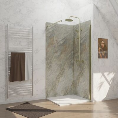 Aurlane Pack 2 Paneles Murales Madera Piedra - Decoración Baño Aurlane Pack 2 Paneles Murales Madera Piedra - Decoración Baño