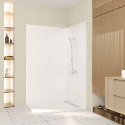 AURLANE Pack 2 Paneles Murales De Aluminio Blanco 100+120x210cm + Perfiles Cromos AURLANE Pack 2 Paneles Murales De Aluminio Blanco 100+120x210cm + Perfiles Cromos