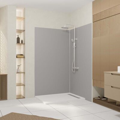 AURLANE Pack De 2 Paneles Murales Aluminio Silver 120x210 Cm + Perfiles Cromos AURLANE Pack De 2 Paneles Murales Aluminio Silver 120x210 Cm + Perfiles Cromos