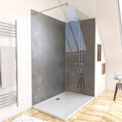 AURLANE Pack 2 Paneles Murales Piedra Silver Grey 90+120x210 Con Perfiles Cromados AURLANE Pack 2 Paneles Murales Piedra Silver Grey 90+120x210 Con Perfiles Cromados