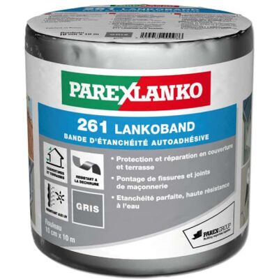 PAREXLANKO Cinta Autoadhesiva Para Tejados 261 Lankoband Gris - 10cmx10m PAREXLANKO Cinta Autoadhesiva Para Tejados 261 Lankoband Gris - 10cmx10m