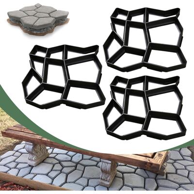 Wolketon 3 Piezas Molde De Hormigón De Plástico: Ideal Para Senderos De Jardín, Terrazas Y Patios, Resistente A La Corrosión Y Reutilizable Wolketon 3 Piezas Molde De Hormigón De Plástico: Ideal Para Senderos De Jardín, Terrazas Y Patios, Resistente A La Corrosión Y Reutilizable