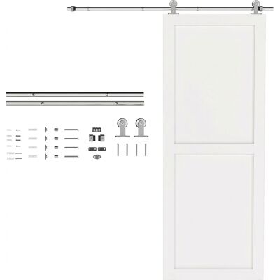 JHY DESIGN Herrajes Para Puerta Corredera De Granero De 152 Cm, Riel Para Puerta Corredera De 76 Cm De Ancho, 30 Mm De Grosor, Color Plata. JHY DESIGN Herrajes Para Puerta Corredera De Granero De 152 Cm, Riel Para Puerta Corredera De 76 Cm De Ancho, 30 Mm De Grosor, Color Plata.