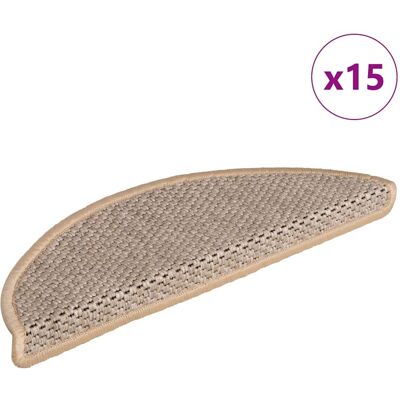 vidaXL Alfombrillas de Escalera Autoadhesivas Sisal 15 pzas - Protectores de Escaleras vidaXL Alfombrillas de Escalera Autoadhesivas Sisal 15 pzas - Protectores de Escaleras