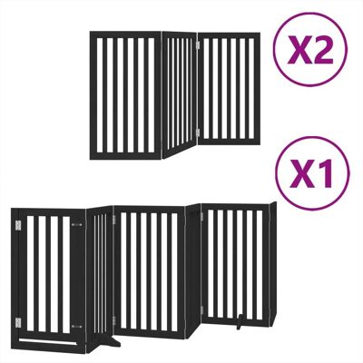 HELLOSHOP26 Puerta De Seguridad Para Mascotas Puerta Plegable 12 Paneles Madera De Álamo Negro 020023177 HELLOSHOP26 Puerta De Seguridad Para Mascotas Puerta Plegable 12 Paneles Madera De Álamo Negro 020023177