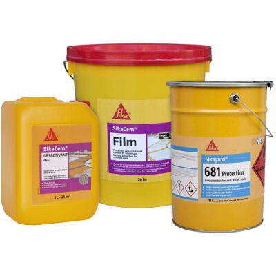 Sika - Kit de desactivación de hormigón - 25m² - Protector de superficie transparente - 20kg - Desactivador 5L Sika - Kit de desactivación de hormigón - 25m² - Protector de superficie transparente - 20kg - Desactivador 5L