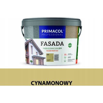 SHUMEE Pintura Para Fachadas Primacol Fasada Eco Color Canela, 9 L, Mate, 10 M²/l, 1 Unidad. SHUMEE Pintura Para Fachadas Primacol Fasada Eco Color Canela, 9 L, Mate, 10 M²/l, 1 Unidad.