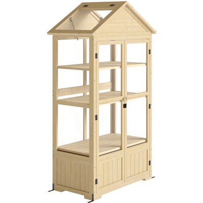 JHY DESIGN Invernadero Con Estante, Ventana En El Techo, Puerta Con Cerradura, Acrílico, Estructura De Madera, 100 X 56,5 X 178 Cm JHY DESIGN Invernadero Con Estante, Ventana En El Techo, Puerta Con Cerradura, Acrílico, Estructura De Madera, 100 X 56,5 X 178 Cm