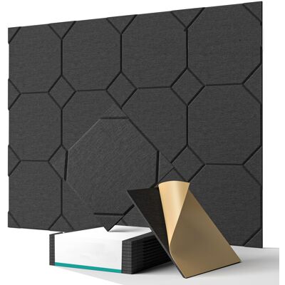 FULEADTURE Paneles Acústicos Autoadhesivos, Paquete De 12 Paneles Insonorizados De Pared, 30 X 30 X 1 Cm, Para Puertas, Techos Y Oficinas En Casa FULEADTURE Paneles Acústicos Autoadhesivos, Paquete De 12 Paneles Insonorizados De Pared, 30 X 30 X 1 Cm, Para Puertas, Techos Y Oficinas En Casa